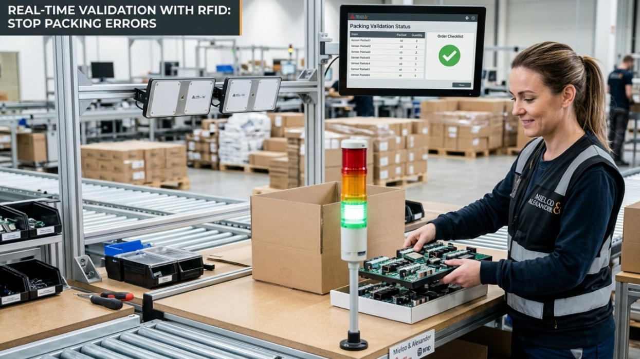 Real time inventory management validation with RFID in a manufacturing environment.
